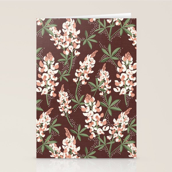 Bluebonnet Floral Brown Peach Multi Stationery Card Gallery Image 2