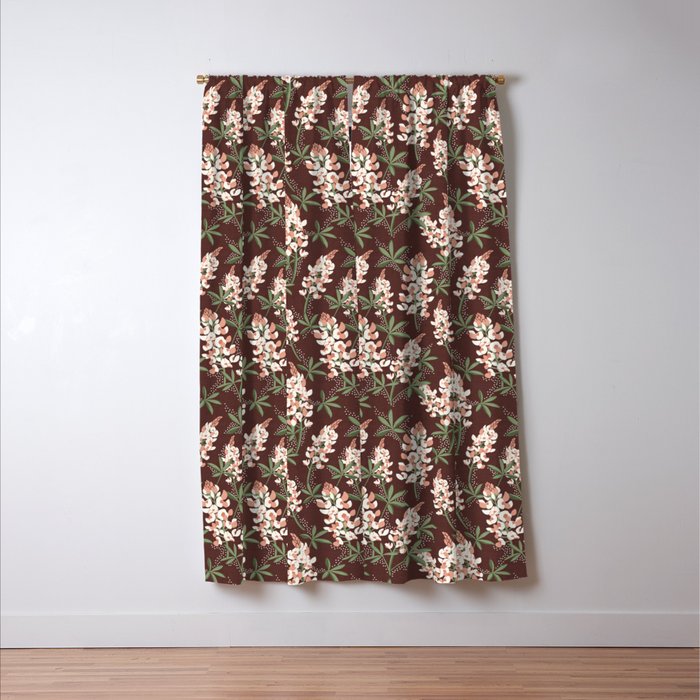 Bluebonnet Floral Brown Peach Multi Window Curtain Gallery Image 3