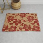Mele Kalikimaka Vintage Pareau Hawaiian Hibiscus  Rug Gallery Image 1