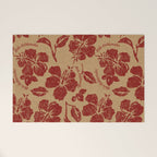 Mele Kalikimaka Vintage Pareau Hawaiian Hibiscus  Welcome Mat Gallery Image 1