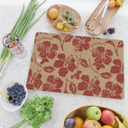 Mele Kalikimaka Vintage Pareau Hawaiian Hibiscus  Cutting Board Gallery Image 2