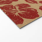 Mele Kalikimaka Vintage Pareau Hawaiian Hibiscus  Welcome Mat Gallery Image 2