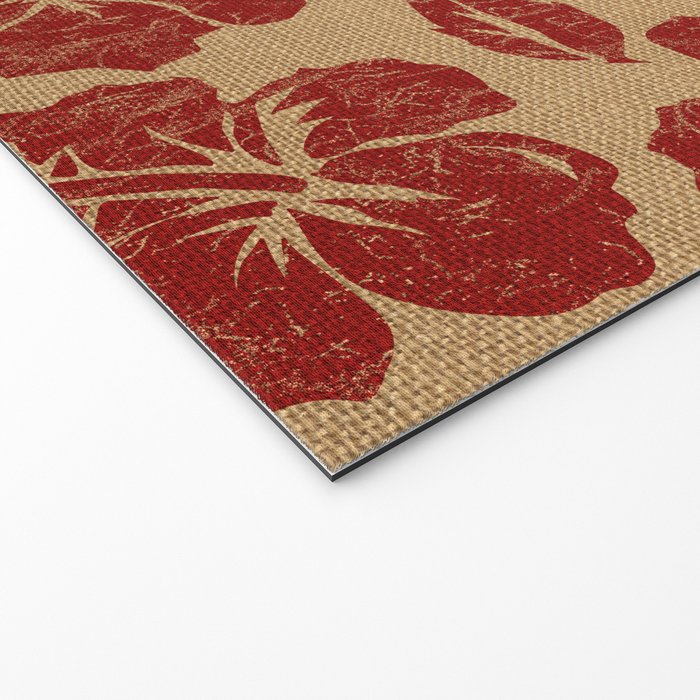 Mele Kalikimaka Vintage Pareau Hawaiian Hibiscus  Welcome Mat Gallery Image 2