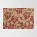 Mele Kalikimaka Vintage Pareau Hawaiian Hibiscus  Rug Gallery Image 2
