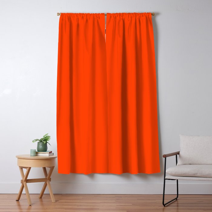 Bright Fluorescent Neon Orange Window Curtain Gallery Image 5