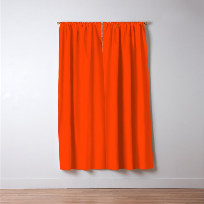 Bright Fluorescent Neon Orange Window Curtain Gallery Image 3