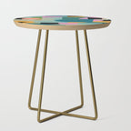 Abstract Collage in Teal Side Table Gallery Image 1
