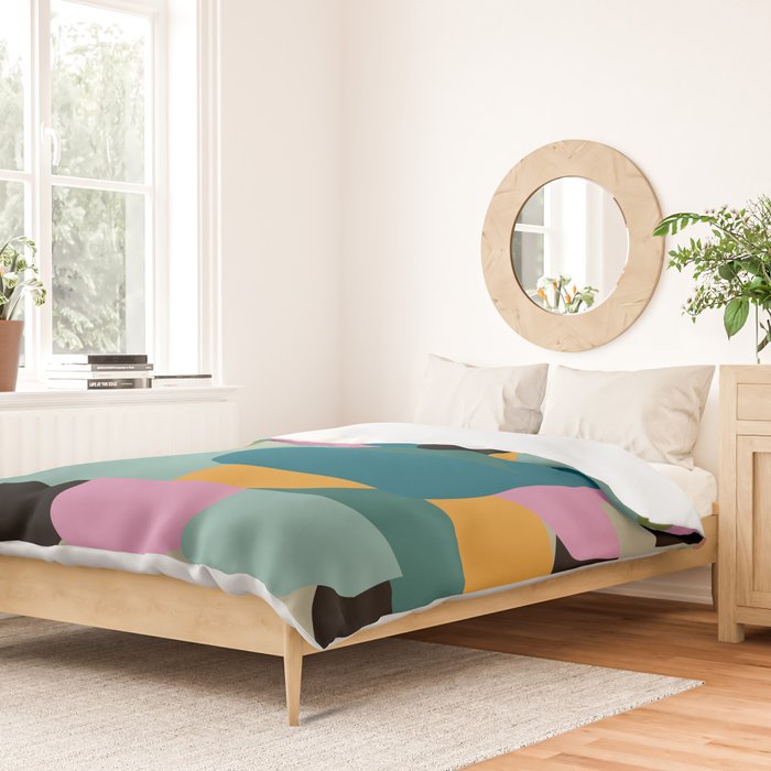 Abstract Collage in Teal Duvet Cover Gallery Image 2
