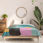 Abstract Collage in Teal Comforter Gallery Image 3
