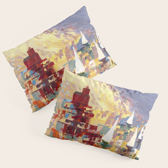 Red Lighthouse in Holland Michigan Pillow Sham Gallery Image 1