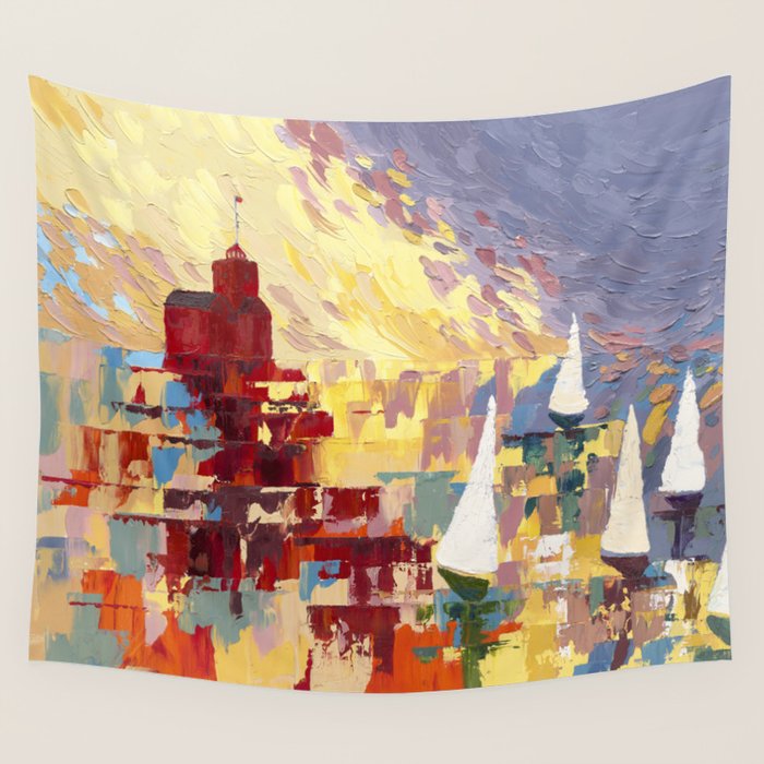 Red Lighthouse in Holland Michigan Wall Tapestry Gallery Image 4