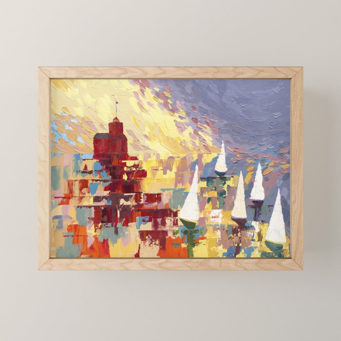 Red Lighthouse in Holland Michigan Mini Art Print Gallery Image 1