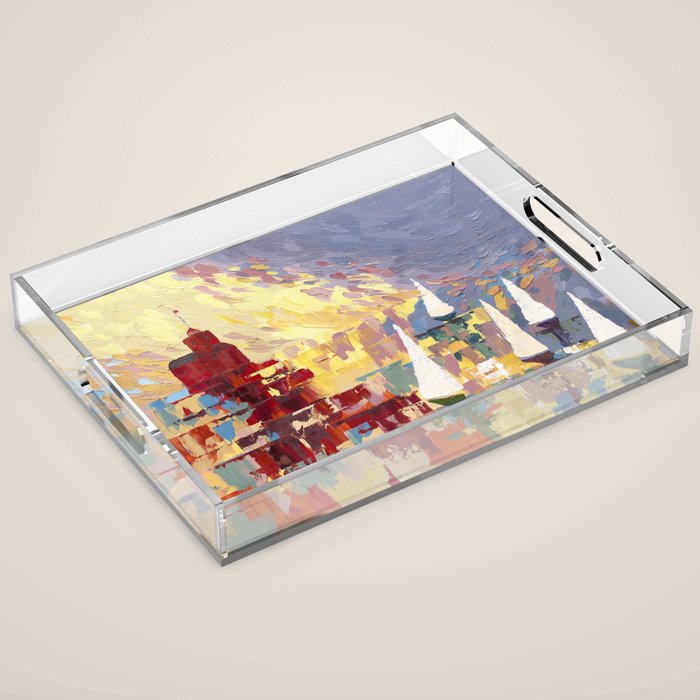 Red Lighthouse in Holland Michigan Acrylic Tray Gallery Image 1