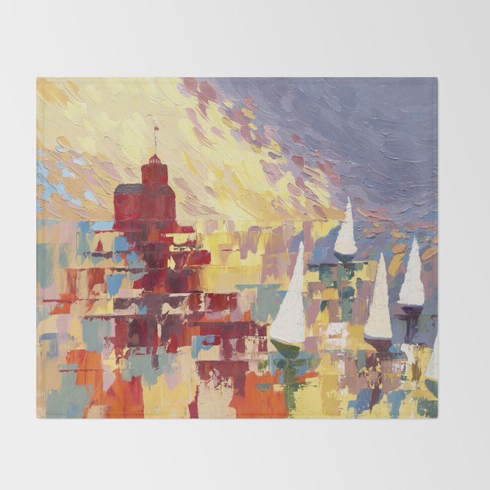 Red Lighthouse in Holland Michigan Throw Blanket Gallery Image 2