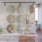 Patterned Circles: Maps & Kraft Paper Wall Mural Gallery Image 1