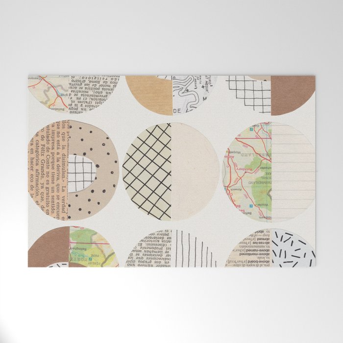 Patterned Circles: Maps & Kraft Paper Welcome Mat Gallery Image 1