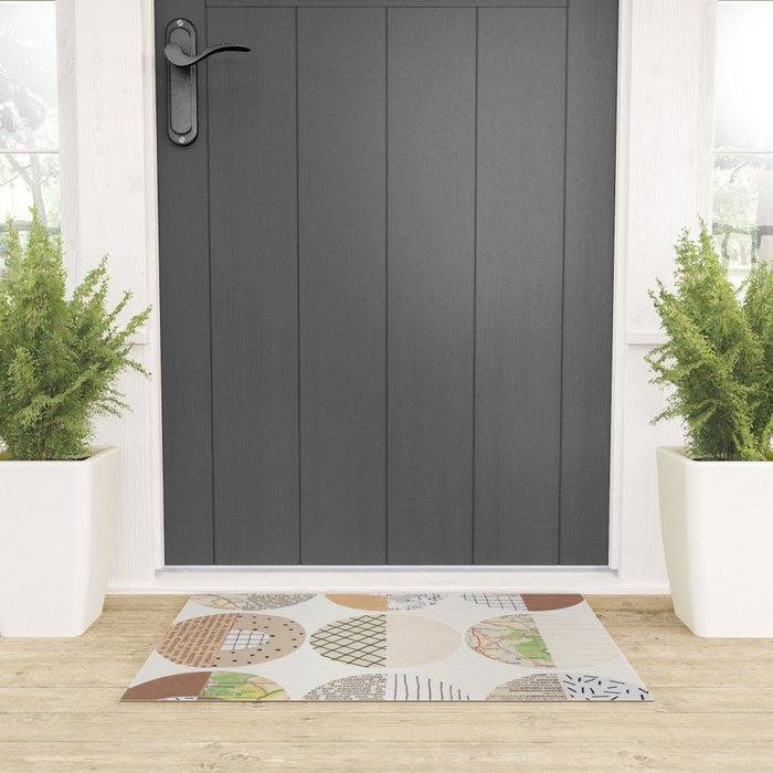 Patterned Circles: Maps & Kraft Paper Welcome Mat Gallery Image 3