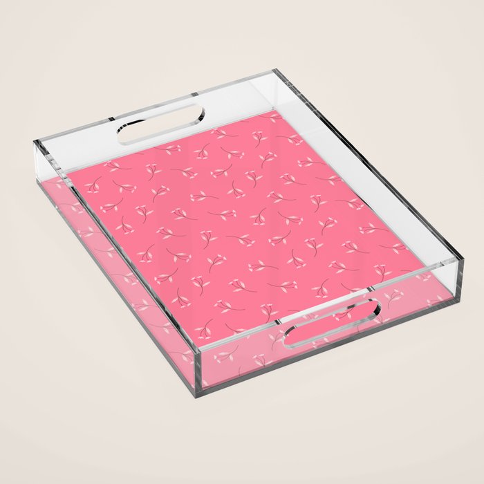 Pressed Posies - Retro Pink Acrylic Tray Gallery Image 1