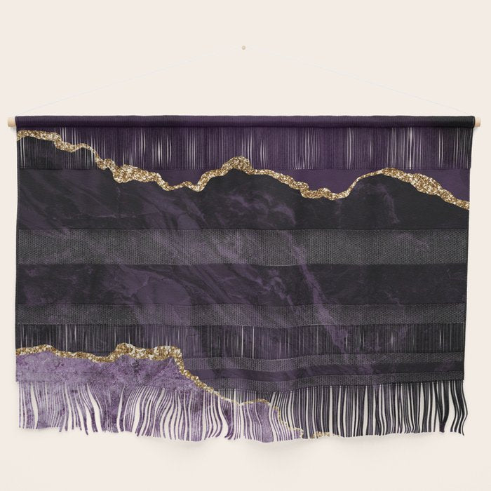Agate Purple Gold Glitter Design Wall Hanging Gallery Image 1