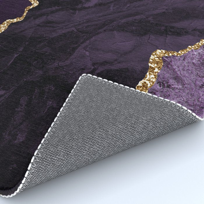 Agate Purple Gold Glitter Design Rug Gallery Image 4