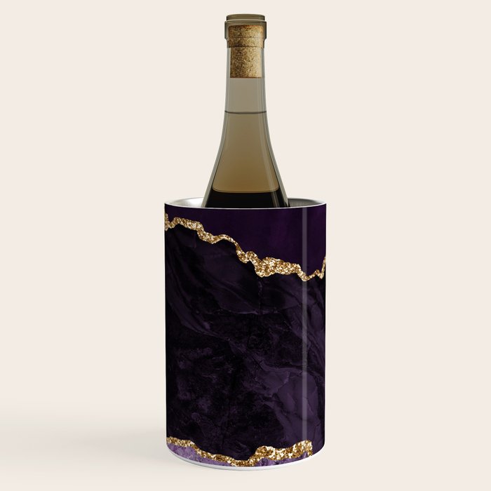 Agate Purple Gold Glitter Design Wine Chiller Gallery Image 2