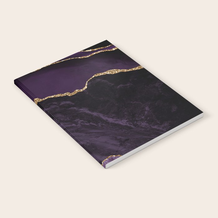 Agate Purple Gold Glitter Design Notebook Gallery Image 1