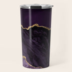 Agate Purple Gold Glitter Design Travel Mug Gallery Image 1