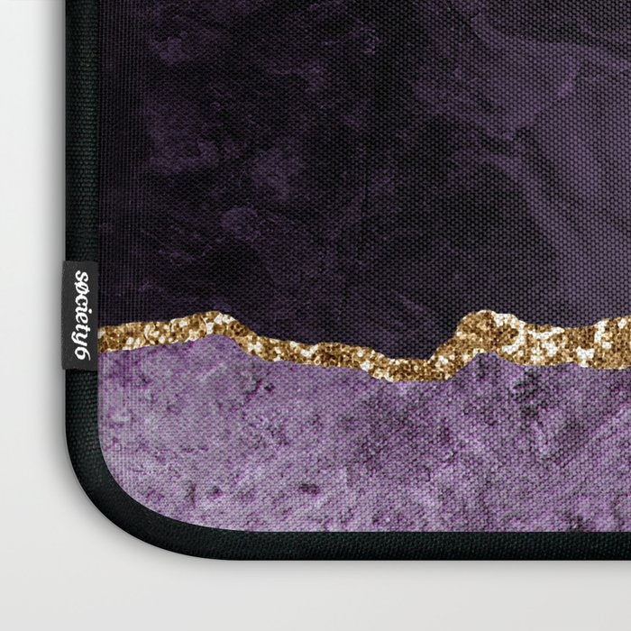 Agate Purple Gold Glitter Design Laptop Sleeve Gallery Image 3