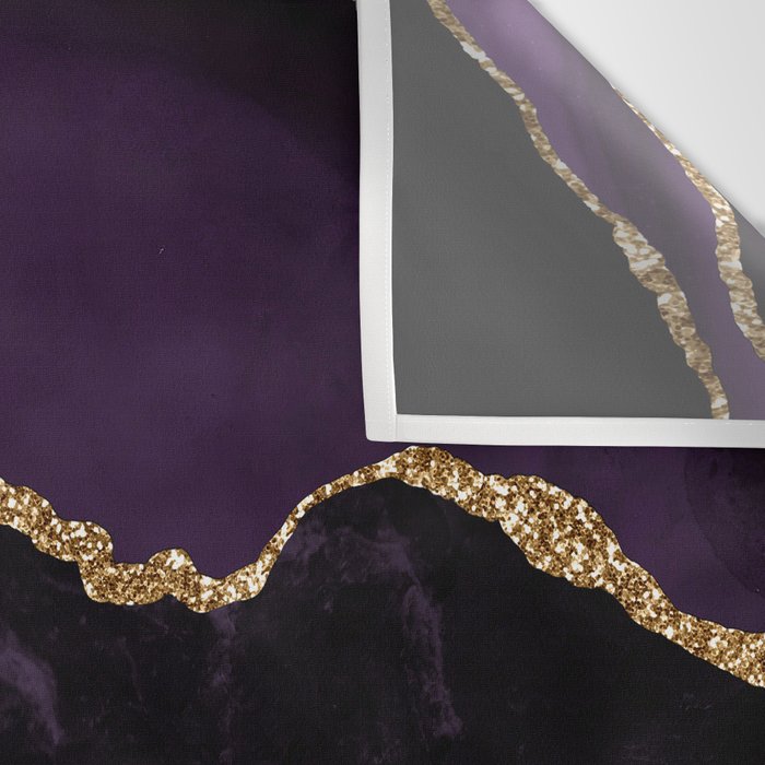 Agate Purple Gold Glitter Design Wall Tapestry Gallery Image 3