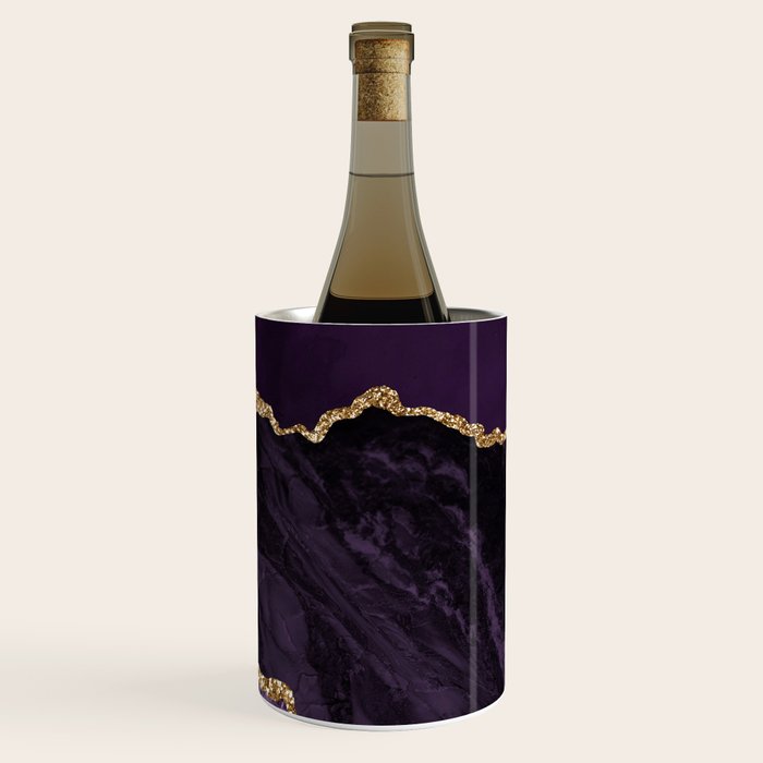 Agate Purple Gold Glitter Design Wine Chiller