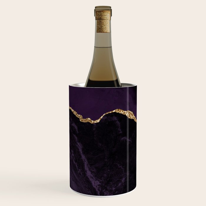 Agate Purple Gold Glitter Design Wine Chiller Gallery Image 3