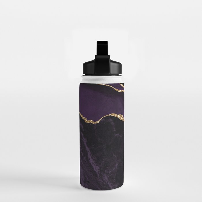 Agate Purple Gold Glitter Design Water Bottle Gallery Image 2