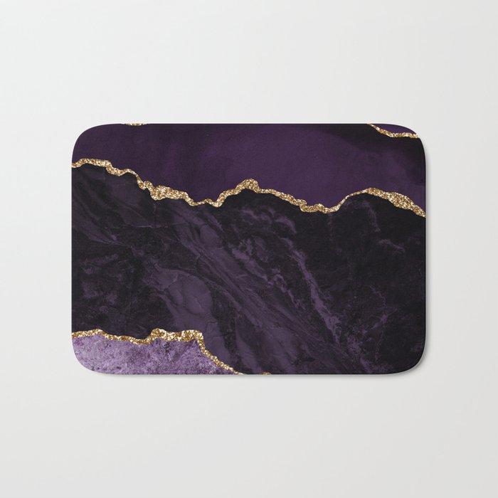 Agate Purple Gold Glitter Design Bath Mat Gallery Image 1
