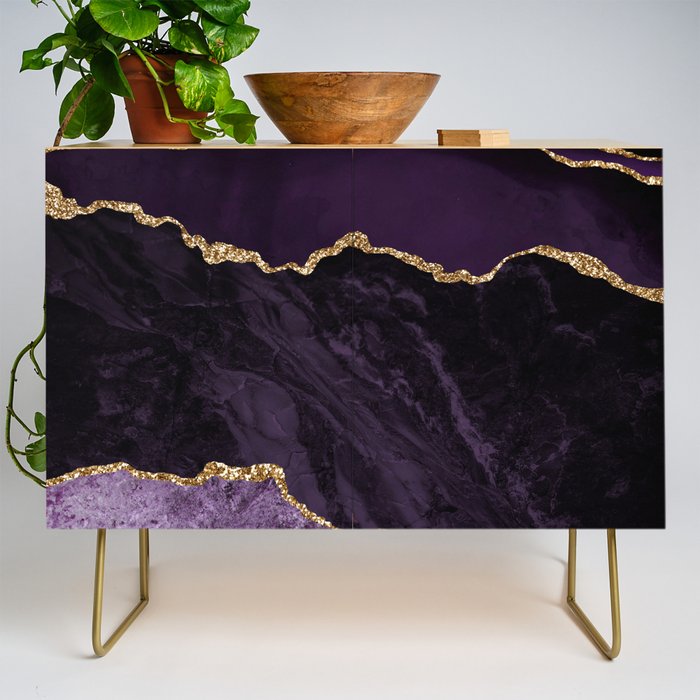 Agate Purple Gold Glitter Design Credenza Gallery Image 1