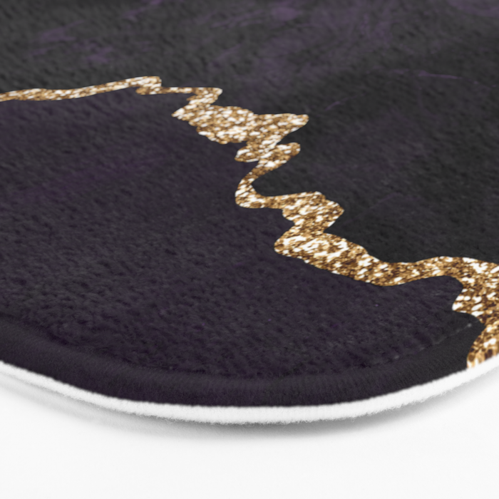 Agate Purple Gold Glitter Design Bath Mat Gallery Image 3