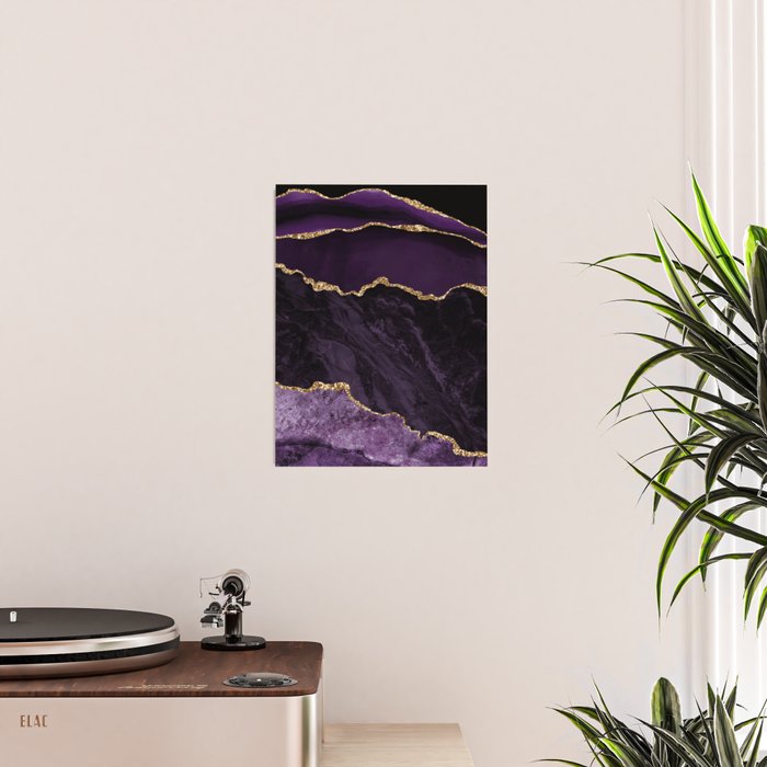 Agate Purple Gold Glitter Design Poster Gallery Image 2