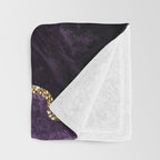 Agate Purple Gold Glitter Design Throw Blanket Gallery Image 3