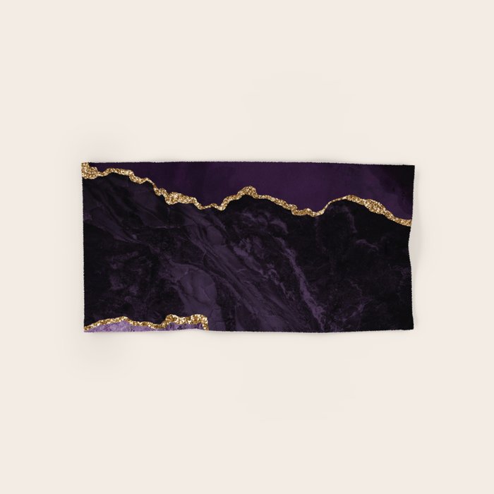 Agate Purple Gold Glitter Design Bath Towel Gallery Image 1