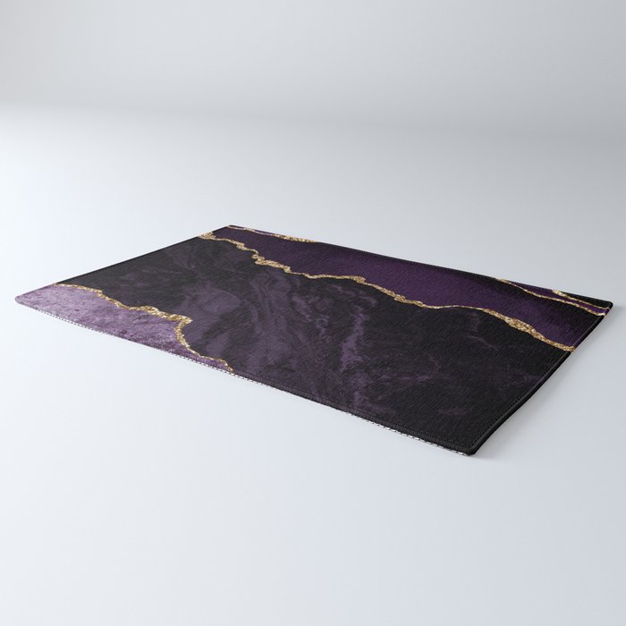 Agate Purple Gold Glitter Design Rug Gallery Image 3