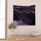 Agate Purple Gold Glitter Design Wall Tapestry Gallery Image 2