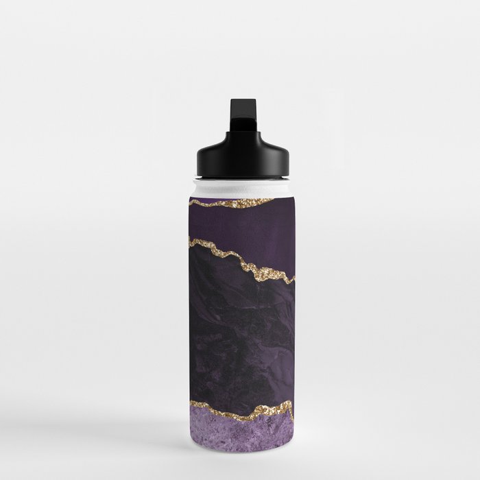 Agate Purple Gold Glitter Design Water Bottle Gallery Image 3