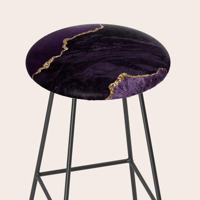 Agate Purple Gold Glitter Design Stool Gallery Image 2