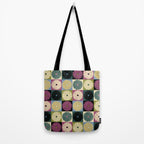 Retro Flowers Check Pattern I Tote Bag Gallery Image 2