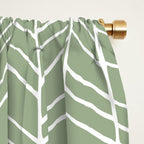 Rustic Herringbone in Sage Green Window Curtain Gallery Image 2