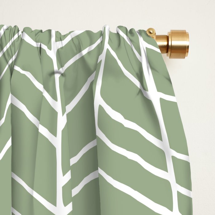 Rustic Herringbone in Sage Green Window Curtain Gallery Image 2
