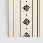 Daisy Stripes Minimalist Geometric Flowers and Stripes Pattern in Black and Almond Cream Poster Gallery Image 3