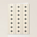 Daisy Stripes Minimalist Geometric Flowers and Stripes Pattern in Black and Almond Cream Stationery Card Gallery Image 2