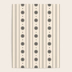 Daisy Stripes Minimalist Geometric Flowers and Stripes Pattern in Black and Almond Cream Poster Gallery Image 4
