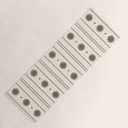 Daisy Stripes Minimalist Geometric Flowers and Stripes Pattern in Black and Almond Cream Yoga Mat Gallery Image 1