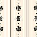 Daisy Stripes Minimalist Geometric Flowers and Stripes Pattern in Black and Almond Cream Coffee Mug Gallery Image 2